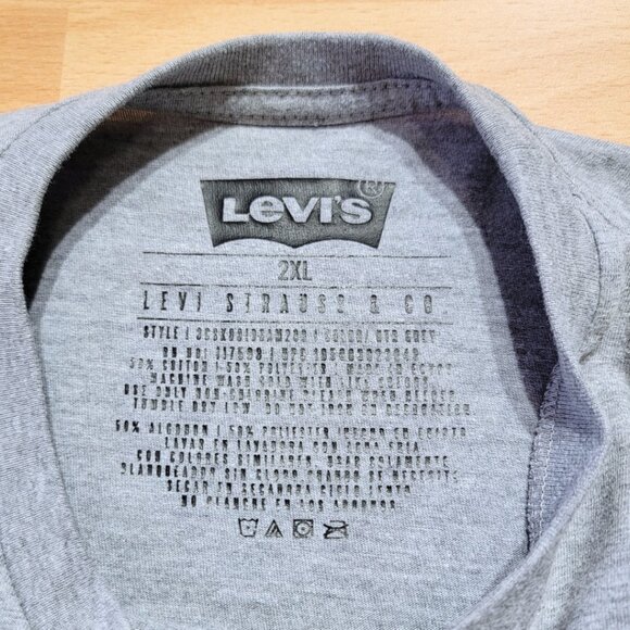 Levis T-Shirt Mens Heather Gray Crew Neck Short Sleeve | Size: 2XL - Picture 9 of 10